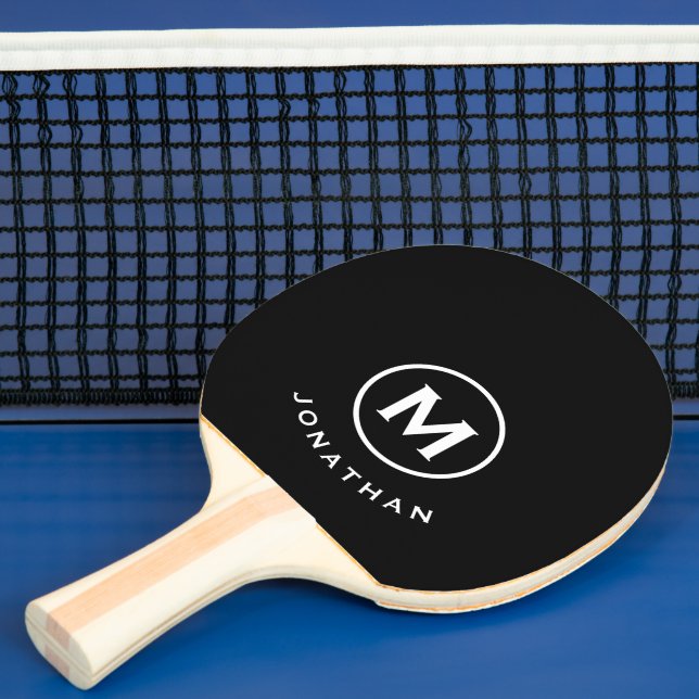 Minimaler Name des Schwarzen Klassischen Monogramm Tischtennis Schläger (InSitu)