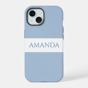 Minimaler Name für Dusky Blue anpassen iPhone 15 Hülle