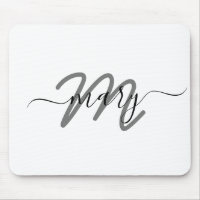 Minimaler Name Monogram White Gray