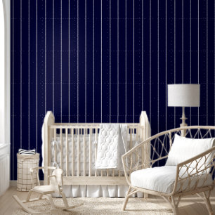 Minimaler Nautic Navy Blue White Button Stripes Tapete