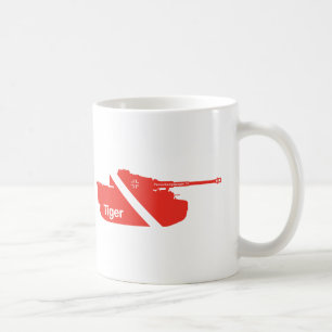Minimaler Panzerkampfwagen VI, rot - weiß Kaffeetasse