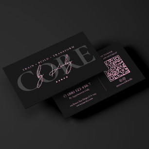 Minimaler Personal Trainer Pink Schwarz Instruktor Visitenkarte
