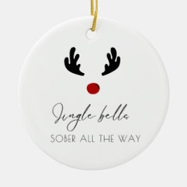 Minimaler personalisierbarer Name Sobriety Weihnac Keramik Ornament