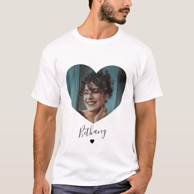 Minimaler Personalisierter Foto T - Shirt (Vorderseite)