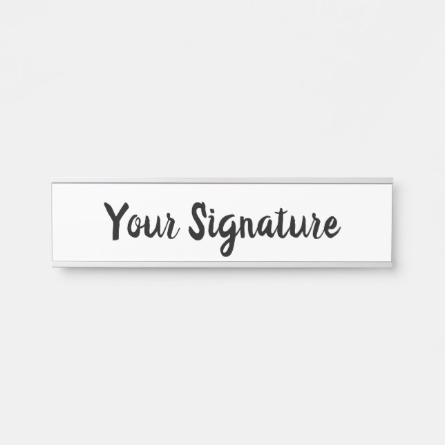 Minimaler Personalisierter Signaturenname-Script-S Türschild (Vorderseite )