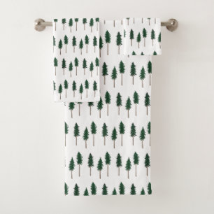 Minimaler Pinienwald Badhandtuch Set
