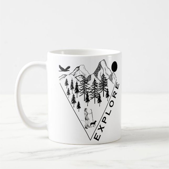 Minimaler Pinienwald Kaffeetasse (Links)