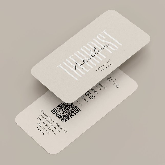Minimaler Podiatrist Fußtherapeut Beige Sand Visitenkarte (Minimal Podiatrist Foot Therapist Beige Sand Business Card
)