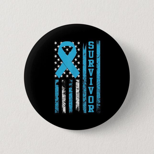 Minimaler Prostatakrebs-Überlebender Fett Blau Button (Vorderseite)