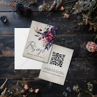 Minimaler QR-Code für die Hochzeit der RSVP-Antwor RSVP Karte