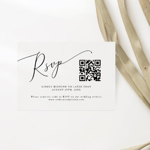 Minimaler QR-Code für Hochzeiten RSVP Karte