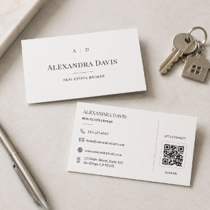 Minimaler QR-Code für Immobilienmakler Visitenkart Visitenkarte