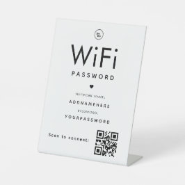Minimaler QR-Code für WiFi-Kennwörter Business-Log Sockelschild
