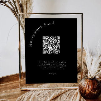 Minimaler QR-Code Hochzeitsfonds Poster