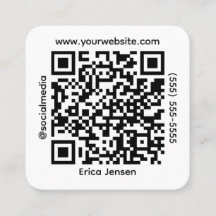 Minimaler QR-Code-Inhaber Quadratische Visitenkarte