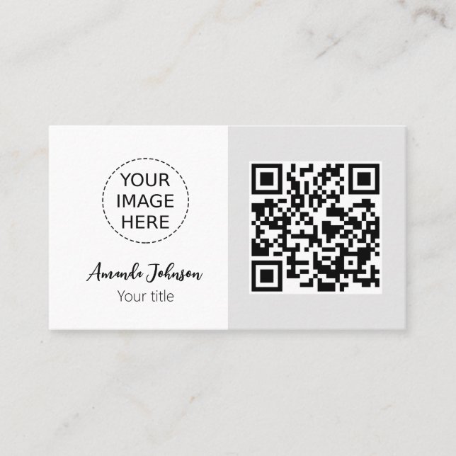 Minimaler QR-Code-Visitenkarte mit Ihrem Logo Visitenkarte (Vorderseite)