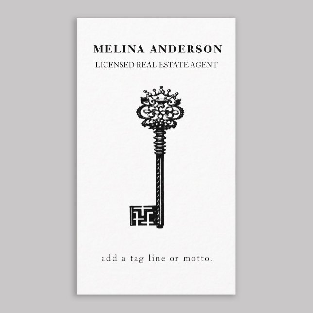 Minimaler Real Anwesen Vintager Schlüssel Visitenkarte (Von Creator hochgeladen)