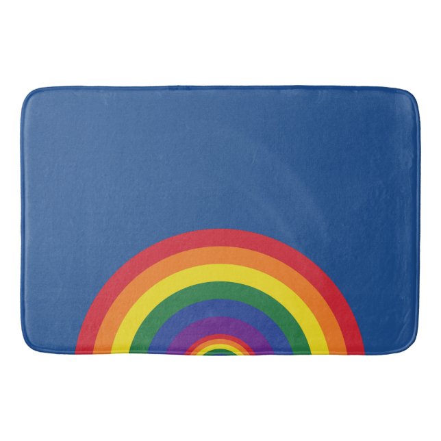 Minimaler Regenbogenbogen Moderne Farbige Aussage  Badematte (Vorderseite)
