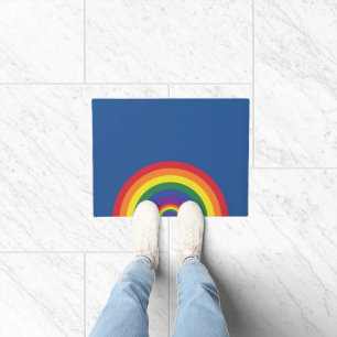 Minimaler Regenbogenbogen Moderne Farbige Aussage Fußmatte