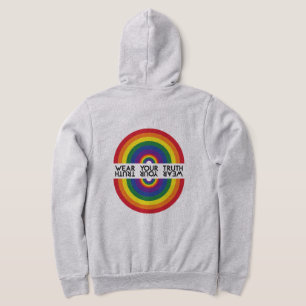 Minimaler Regenbogenbogen Moderne Farbige Aussage Hoodie