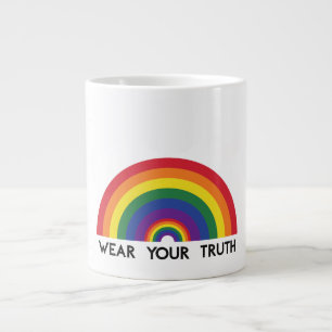 Minimaler Regenbogenbogen Moderne Farbige Aussage Jumbo-Tasse