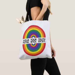 Minimaler Regenbogenbogen Moderne Farbige Aussage Tasche