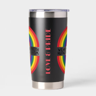 Minimaler Regenbogenbogen Moderne Farbige Aussage Thermobecher