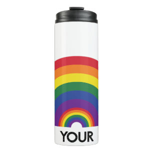 Minimaler Regenbogenbogen Moderne Farbige Aussage Thermosbecher