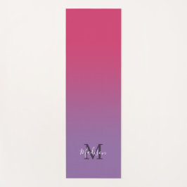 Minimaler rosa Lila Gradient Monogram Script Name Yogamatte