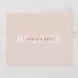 Minimaler Rosa Schriftart Save the Date einfach