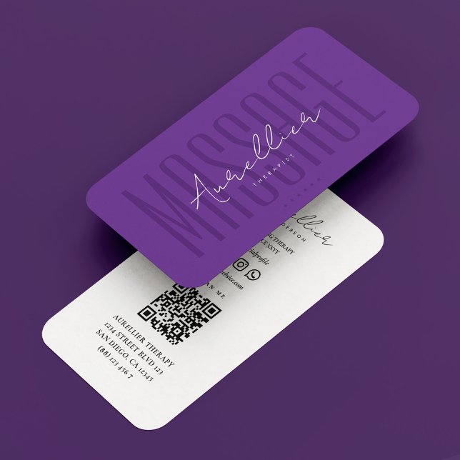 Minimaler Royal Lila Podiatrist Massage Therapist Visitenkarte (Von Creator hochgeladen)