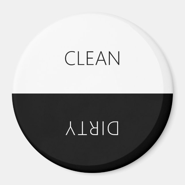 Minimaler sauberer Geschirrspüler Schild Magnet (Vorne)