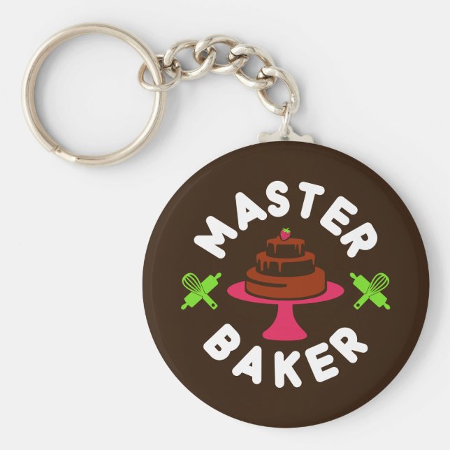 Minimaler Schokoladenkuchen Schlüsselanhänger (Vorne)