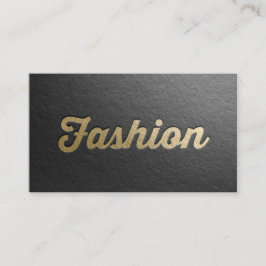 Minimaler Schwarz/Gold-Stylist mit Embossed Text F Visitenkarte