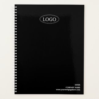 Minimaler Schwarz-Weiß-Logo-Planner Planer