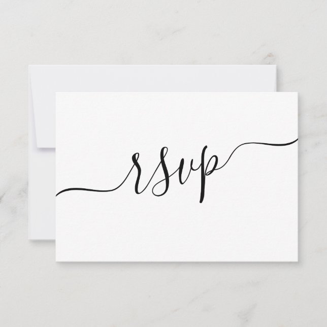 Minimaler Schwarz-Weiß-QR-Code Hochzeit RSVP (Vorderseite)