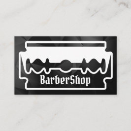 Minimaler Schwarz-Weiß-Razor kreativer Barbershop Visitenkarte