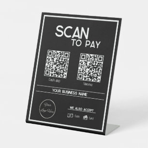 Minimaler schwarzer 2 QR Code einfache Prüfung zu Sockelschild