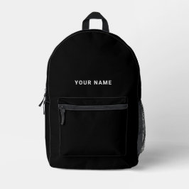 Minimaler Schwarzweiß-Individuelle Name-Backpack Bedruckter Rucksack