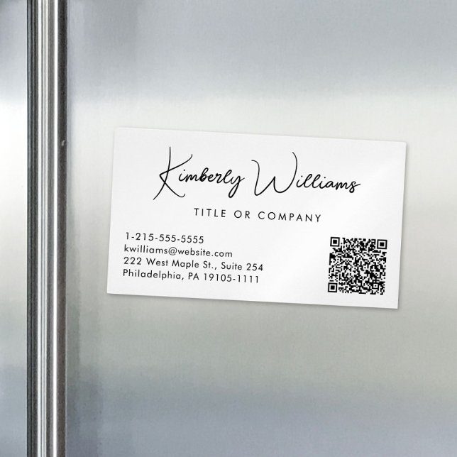 Minimaler Script QR Code Beruflich Magnetische Visitenkarte (Von Creator hochgeladen)