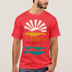 Minimaler Sonnenaufgang und Wellen TS TShirt