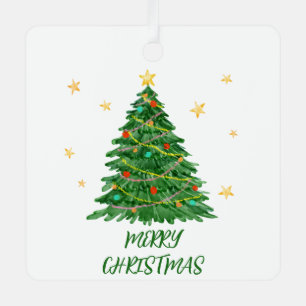 Minimaler Spaß Wasserfarben Tree Metal Ornament