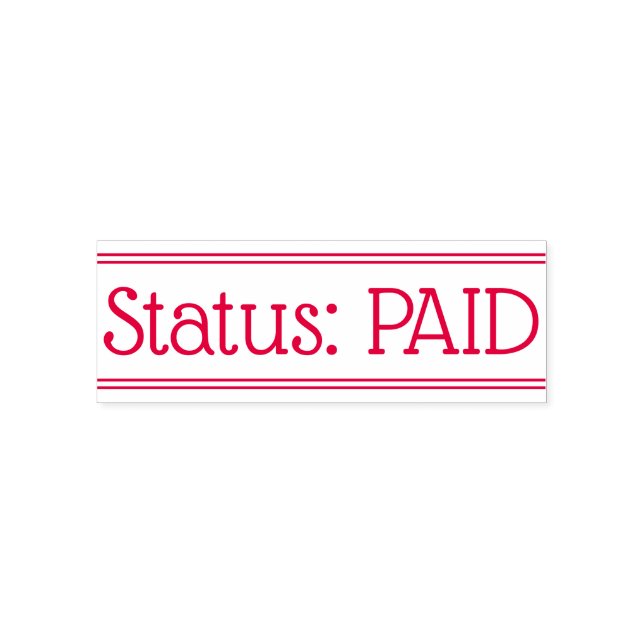 Minimaler "Status: BEZAHLT" Briefmarke aus Kautsch Permastempel (Design)