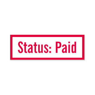 Minimaler "Status: Zahlende" GummiBriefmarke Permastempel