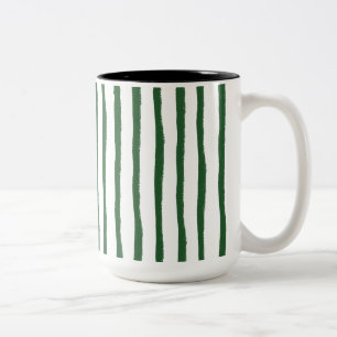 Minimaler Streifen grün Zweifarbige Tasse