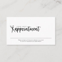 Minimaler Termin Karte für Haarstühle