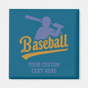 Minimaler Text Baseball Magnet