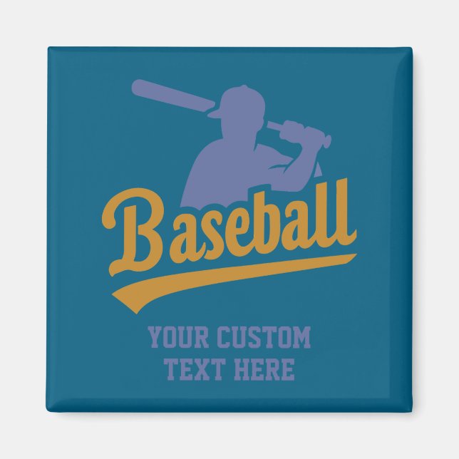Minimaler Text Baseball Magnet (Vorne)
