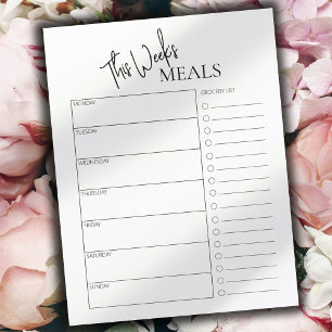 Minimaler Text wöchentlich Mahlzeiten Planner