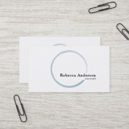 Minimaler Trendy Blue Watercolor Circle Visitenkarte